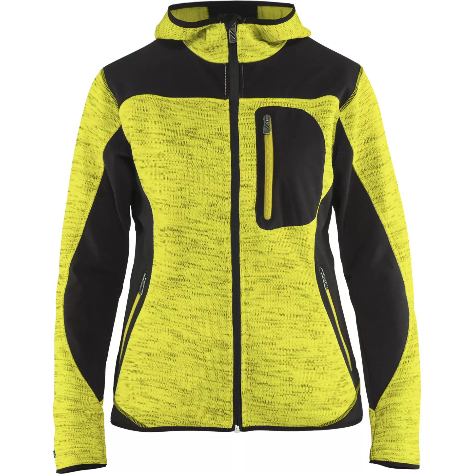 Blåkläder 493121173399, Women's Knitted Softshell Jacket, Hi-Vis Yellow/Black