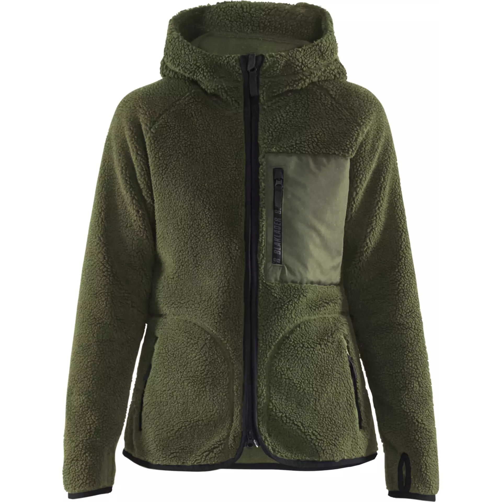 Blåkläder 472729554109, Damen Pile-Jacke mit Kapuze, Grün