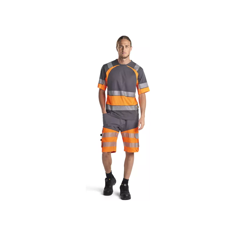 Blåkläder 154118119653, High-vis stretch-arbetsshorts, grå/signalorange, image 2, gallery thumbnail
