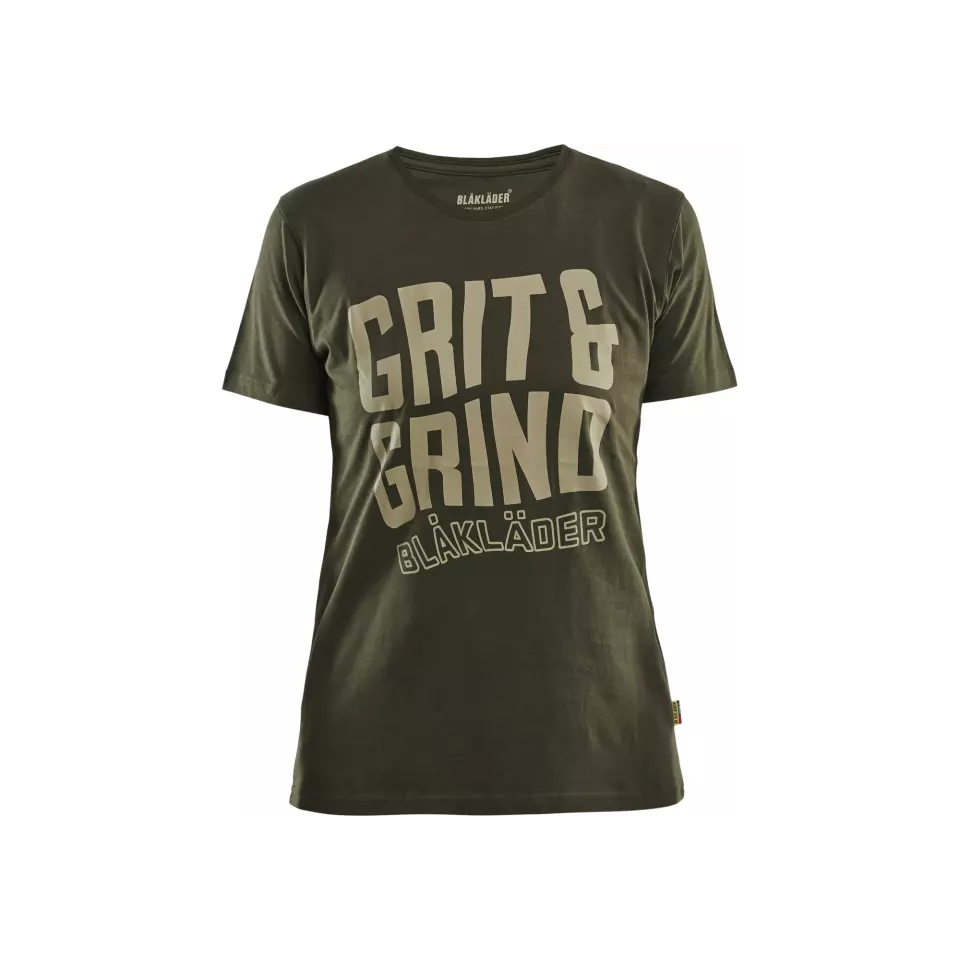 Blåkläder 940910424209, Grit and Grind Women's T-Shirt, Forest Green, image 1, gallery thumbnail