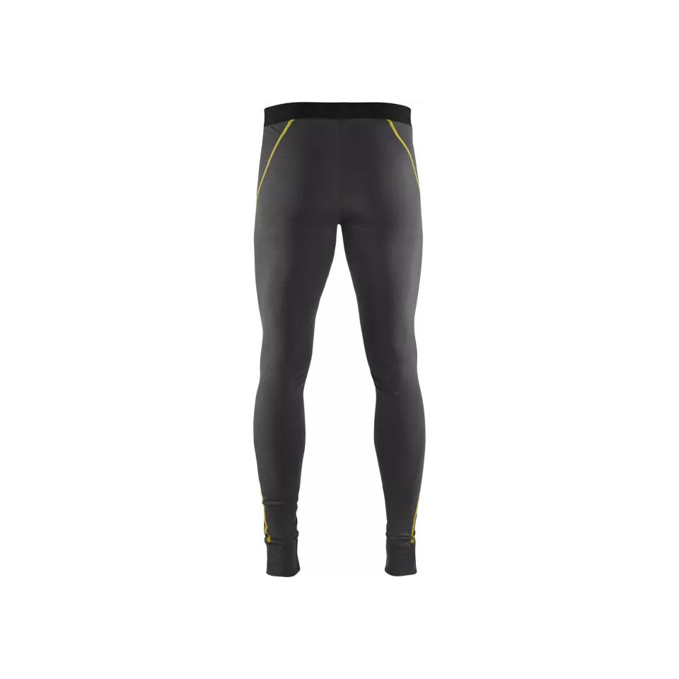 Blåkläder 184417349835, XLIGHT Long Base Layer Pants, 100% Merino Wool, Dark Gray/Yellow, image 3, gallery thumbnail