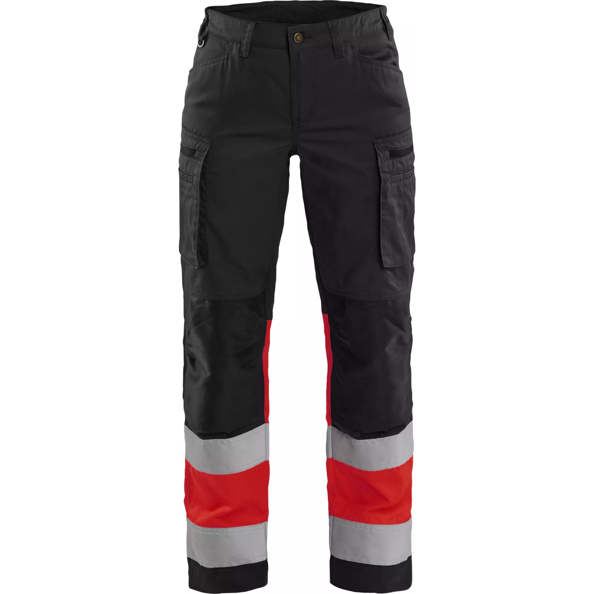 Blåkläder 716118119955, Women's High-Vis Stretch Pants, Black/High-Vis Red