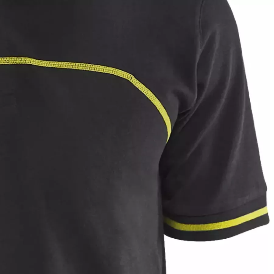 **Short Sleeves with Ribbed Cuffs** offer easy movement while maintaining a neat, structured finish.