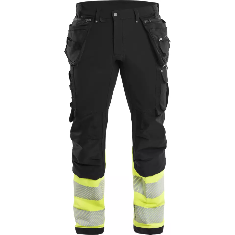 Blåkläder 199316429933, High-Vis Holster Pants, 4-Way Stretch, Black/Hi-Vis Yellow, image 1, gallery thumbnail