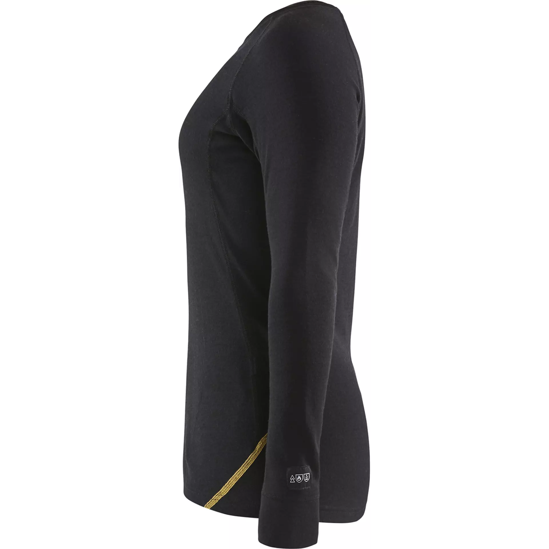 Blåkläder 721310759900, Women's Flame Retardant Long Sleeve Base Layer Shirt, 68% Merino Wool, Black, image 2