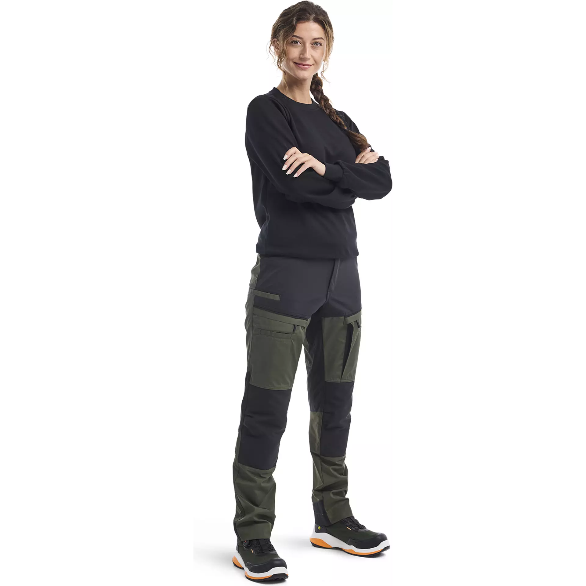 Blåkläder 716618454298, Women's Stretch Work Pants, Forest Green/Black, image 5