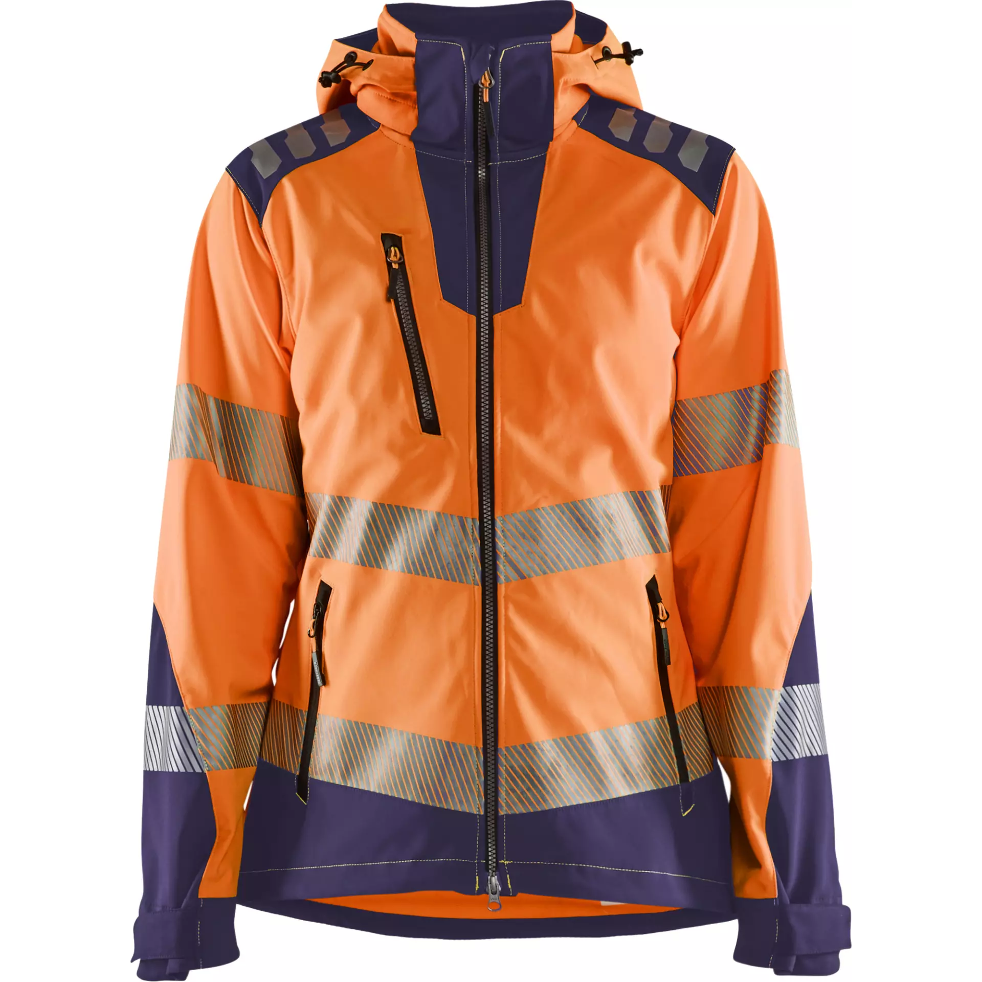 Blåkläder 479125135389, Women's High-Vis Softshell Jacket, Hi-Vis Orange/Navy