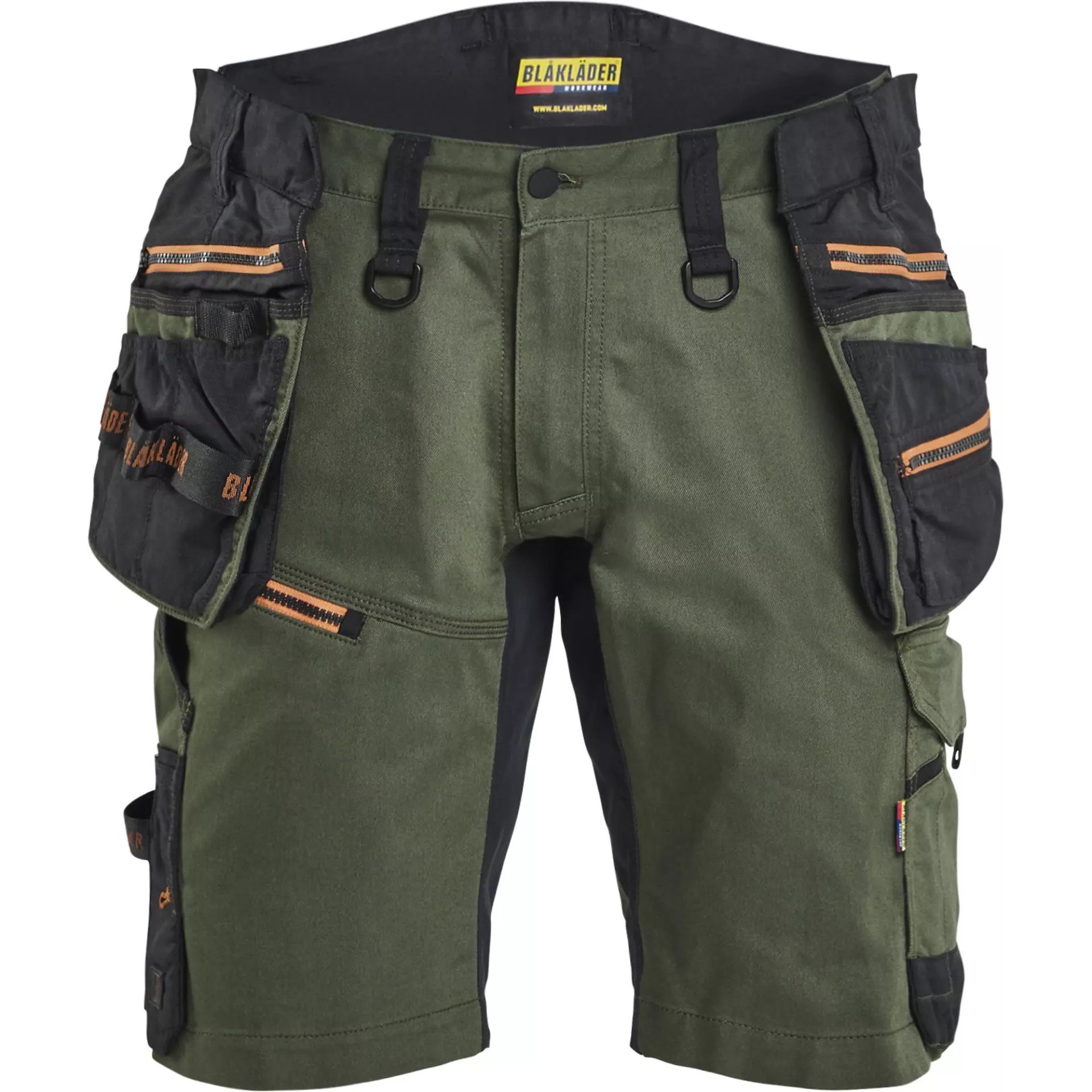 Blåkläder 197211494240, STRIKER Stretch Holster Pocket Shorts, Forest Green/Rust