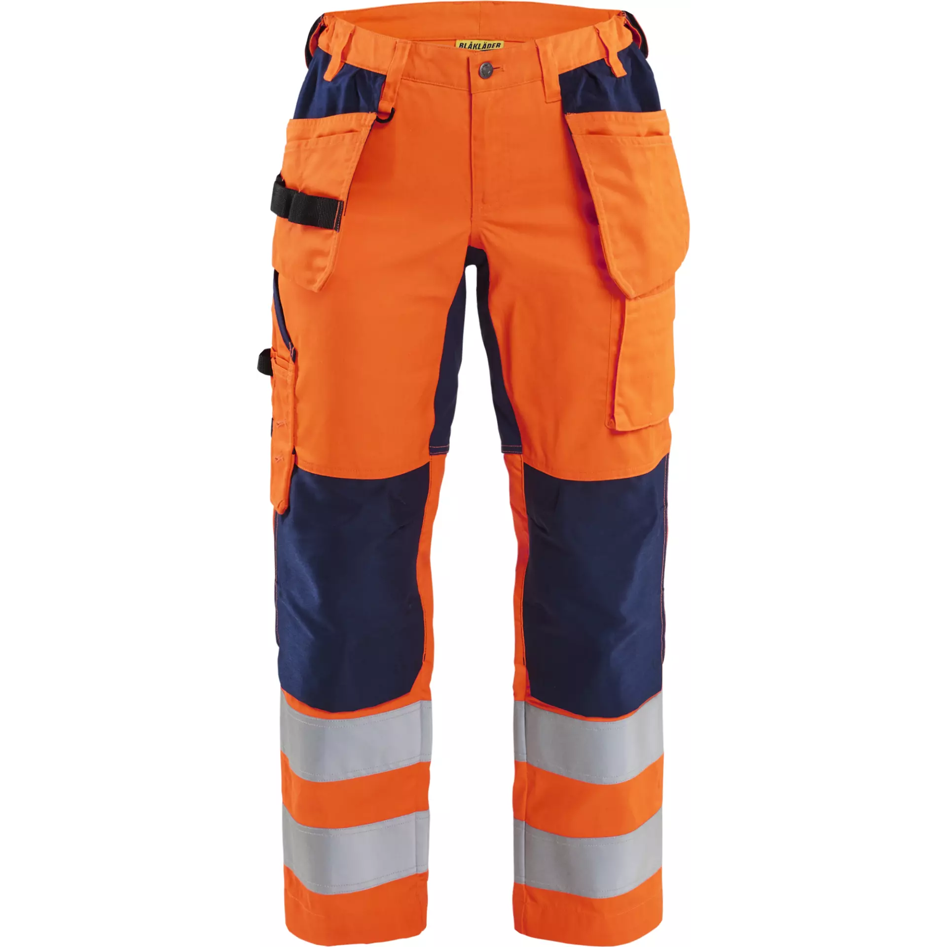 Blåkläder 716318115389, Women's High-Vis Holster Pants, Stretch, Hi-Vis Orange/Navy Blue
