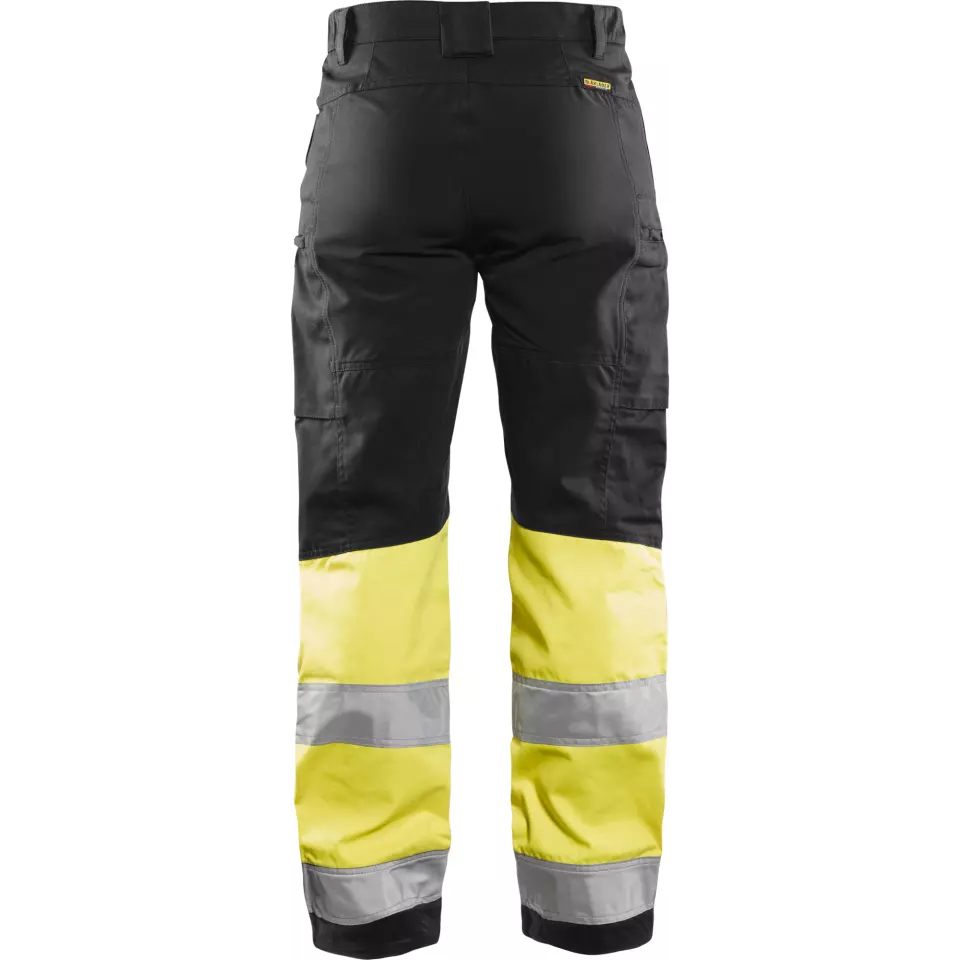 Blåkläder 716118119933, Women's High-Vis Stretch Pants, Black/High-Vis Yellow, image 4, gallery thumbnail