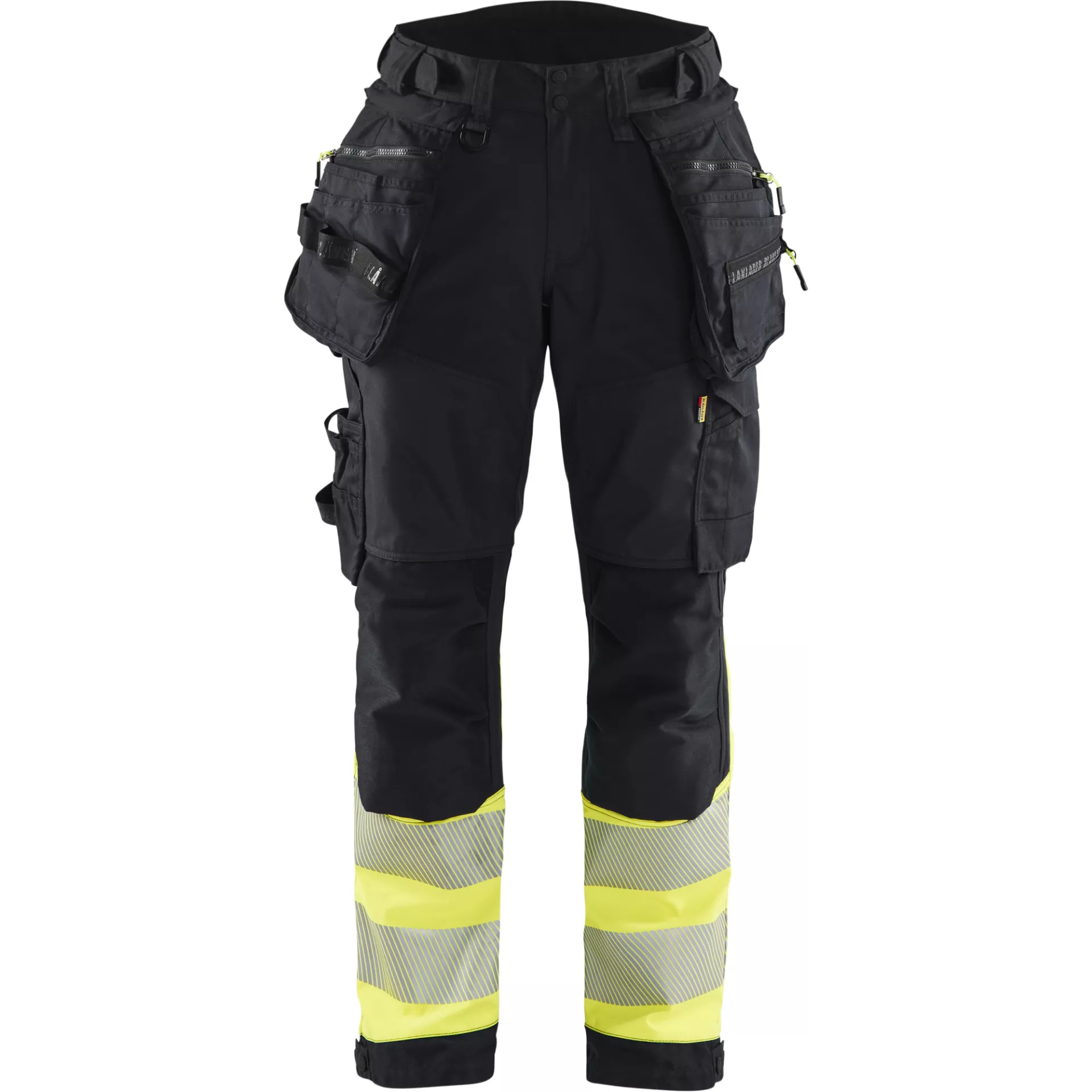 Blåkläder 711425139933, Damen High-Vis Softshell-Handwerkerhose, Schwarz/Warngelb