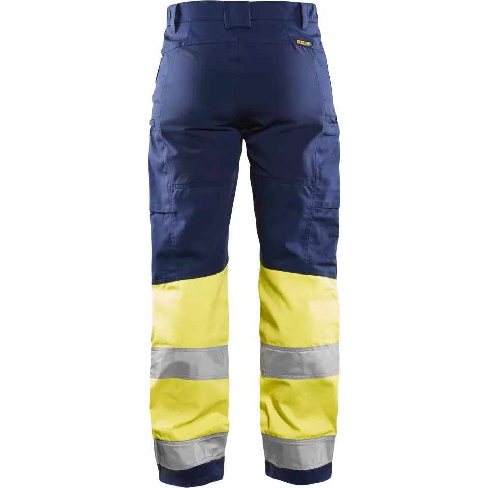 Blåkläder 716118118933, Women's High-Vis Stretch Pants, Navy Blue/High-Vis Yellow, image 4, gallery thumbnail