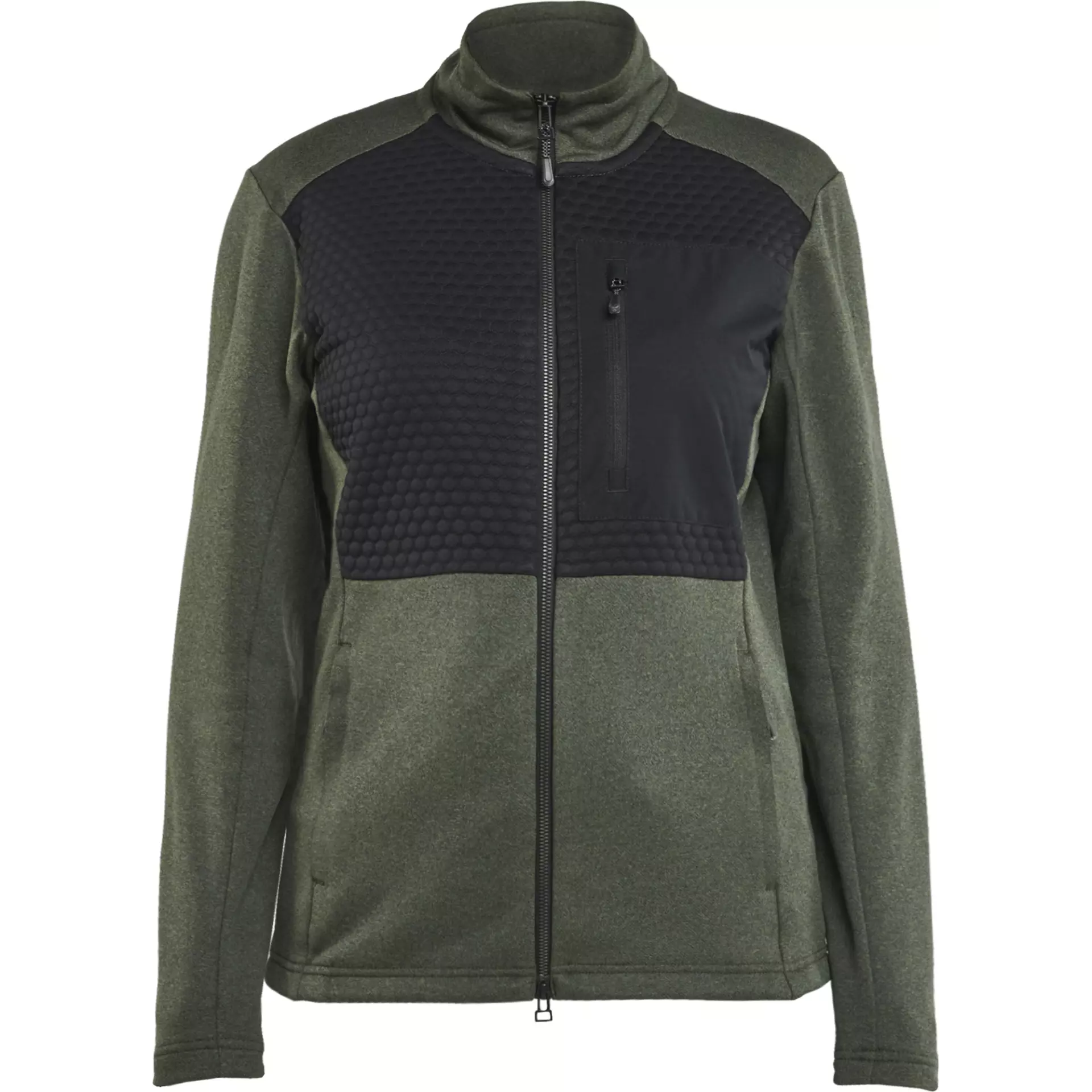 Blåkläder 354925334199, Women's Zipped Sweatshirt, Green/Black