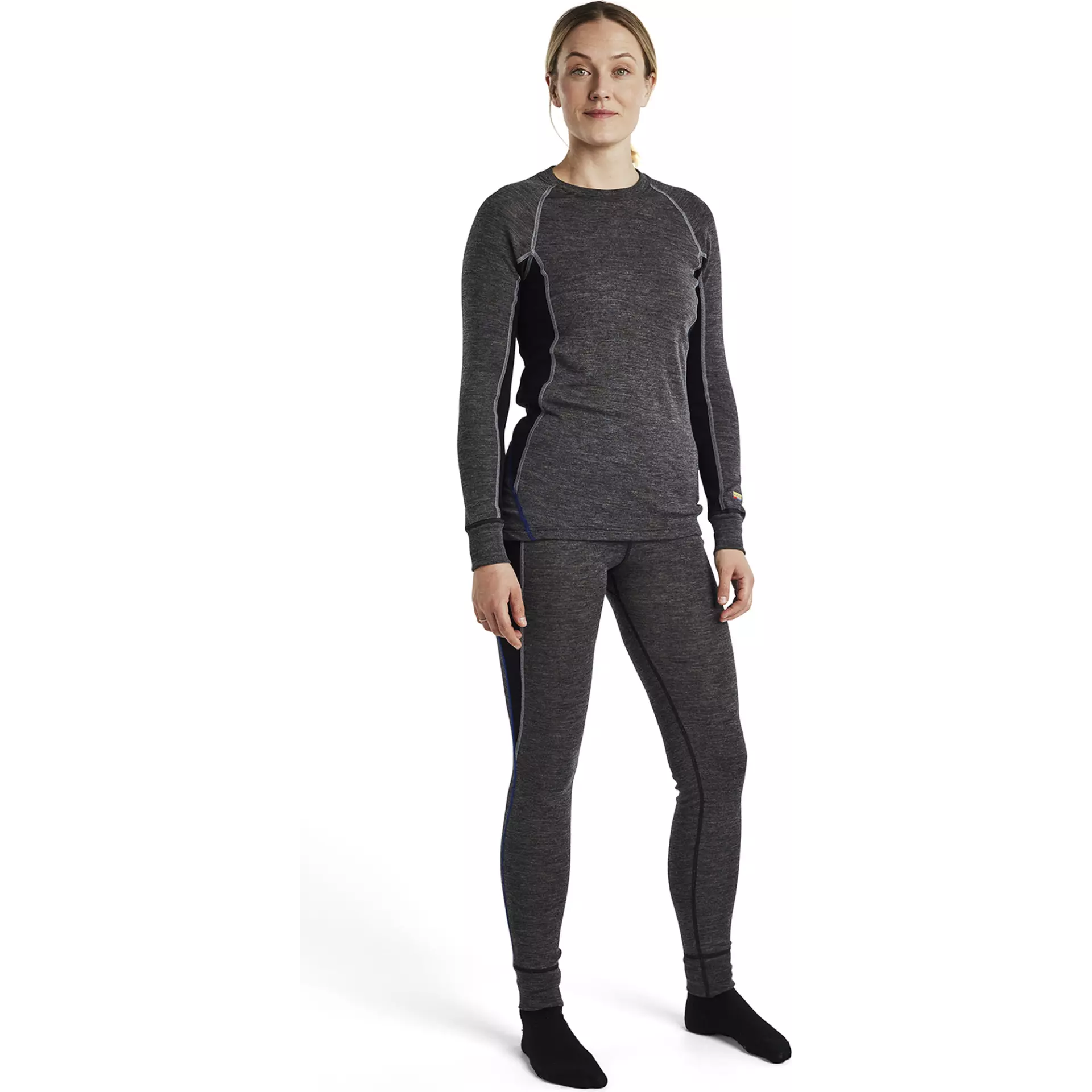 Blåkläder 720017329699, WARM Women's Long-Sleeved Base Layer Shirt, 100% Merino Wool, Gray/Black, image 5