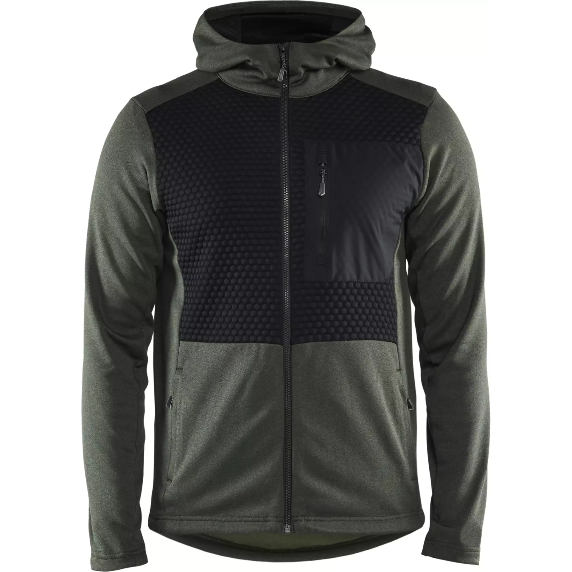 Blåkläder 354025334199, Zip Hoodie, Green/Black