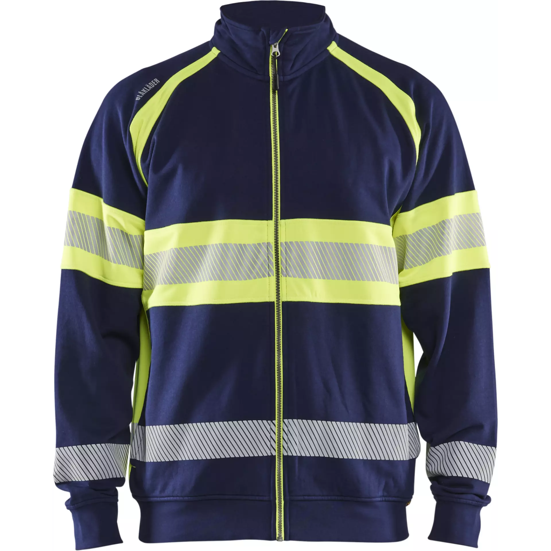Blåkläder 355111588933, High-Vis Sweatshirt Jacket, Dark Blue/High-Vis Yellow