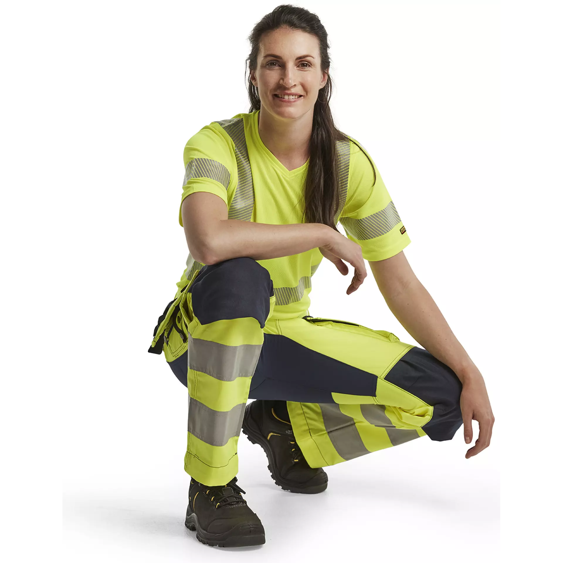 Blåkläder 716318113389, Women's High-Vis Holster Pants, Stretch, High-Vis Yellow/Navy Blue, image 6