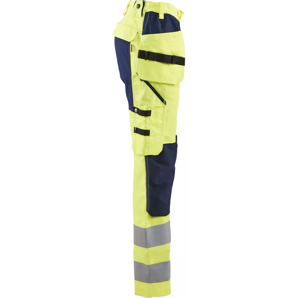 Blåkläder 716318113389, Women's High-Vis Holster Pants, Stretch, High-Vis Yellow/Navy Blue, image 2, gallery thumbnail