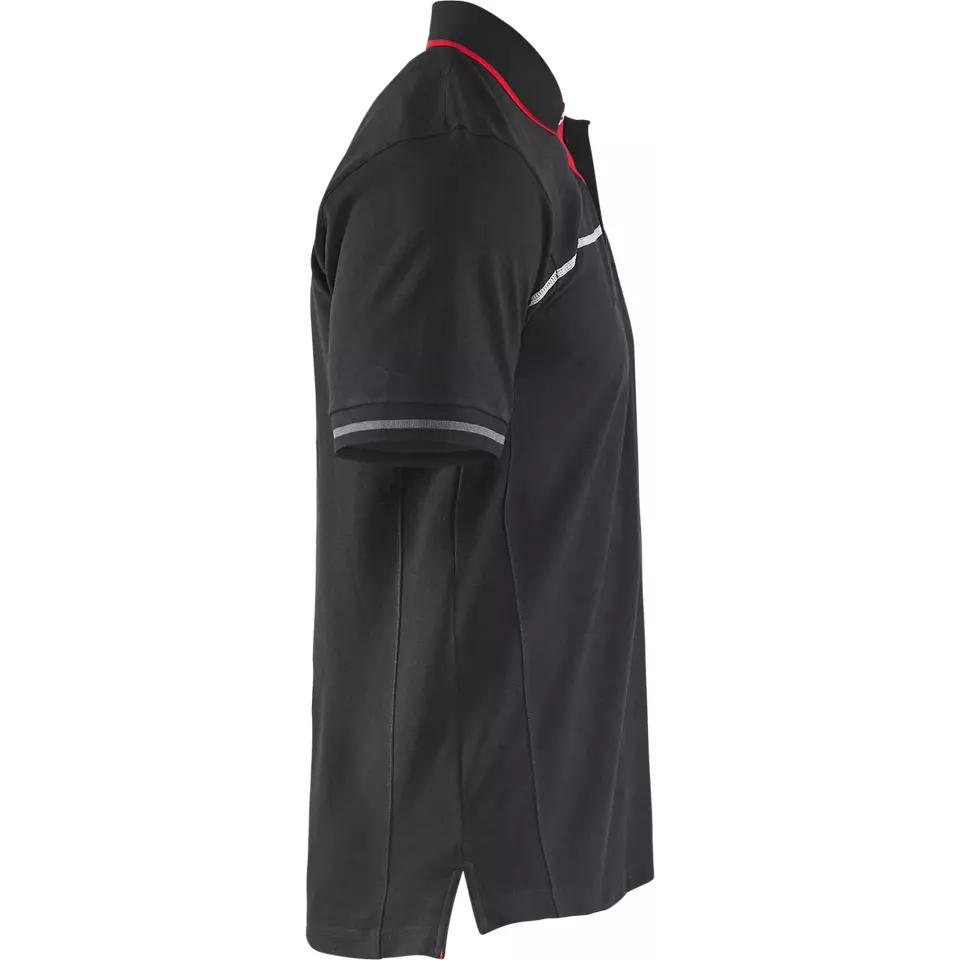Blåkläder 338910509956, Polo Shirt, Black/Red, image 2, gallery thumbnail