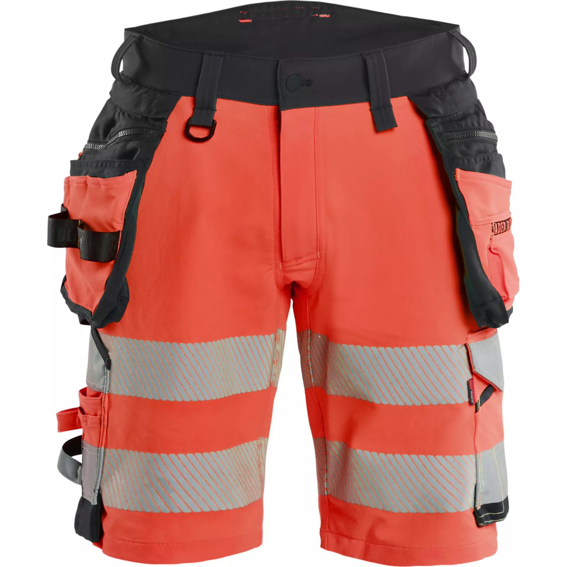 Blåkläder 112016485599, High-Vis Holster Shorts, 4-Way Stretch, Hi-Vis Red/Black