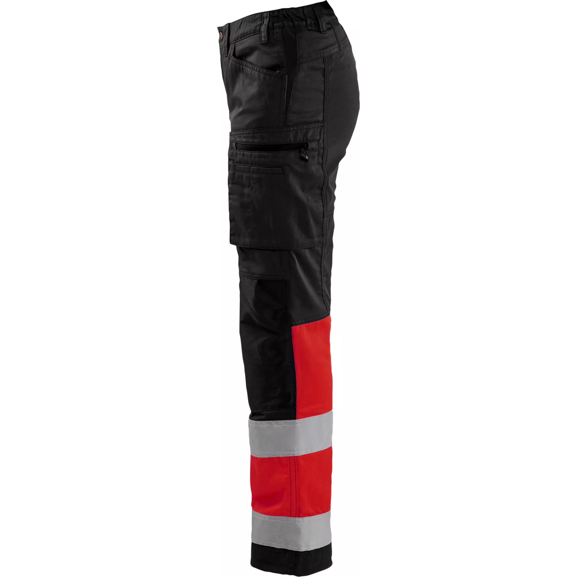 Blåkläder 716118119955, Women's High-Vis Stretch Pants, Black/High-Vis Red, image 3