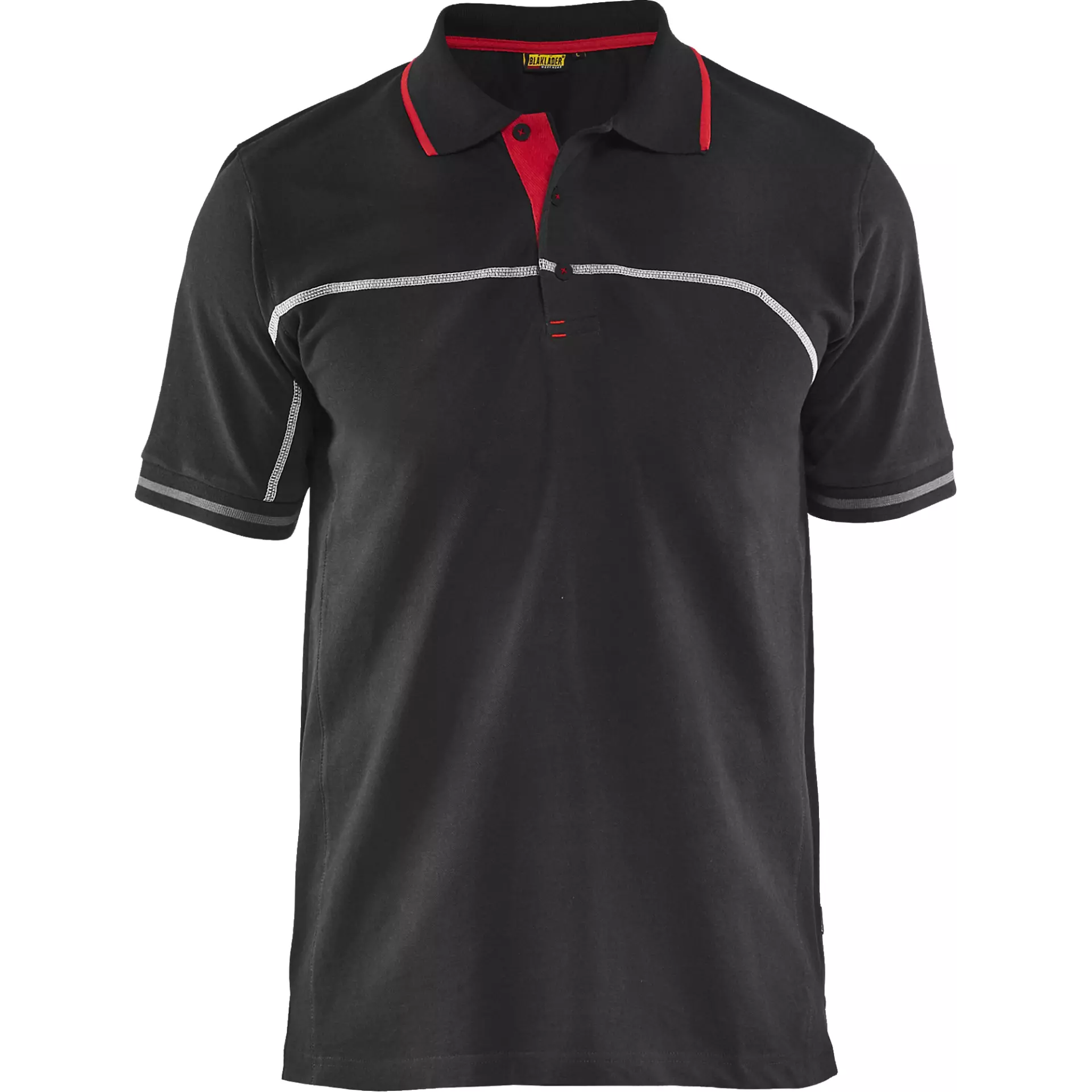 Blåkläder 338910509956, Polo Shirt, Black/Red, image 1