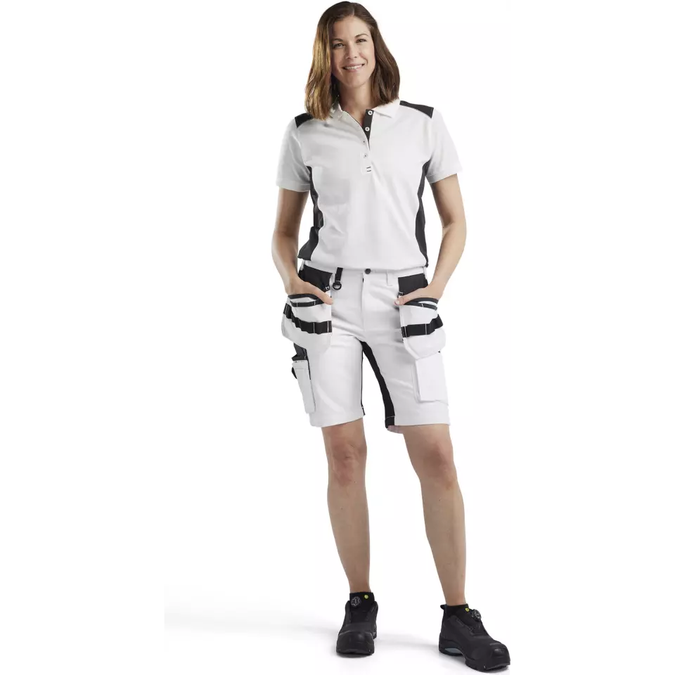 Blåkläder 339010501098, Women's Polo Shirt, White/Dark Gray, image 5, gallery thumbnail