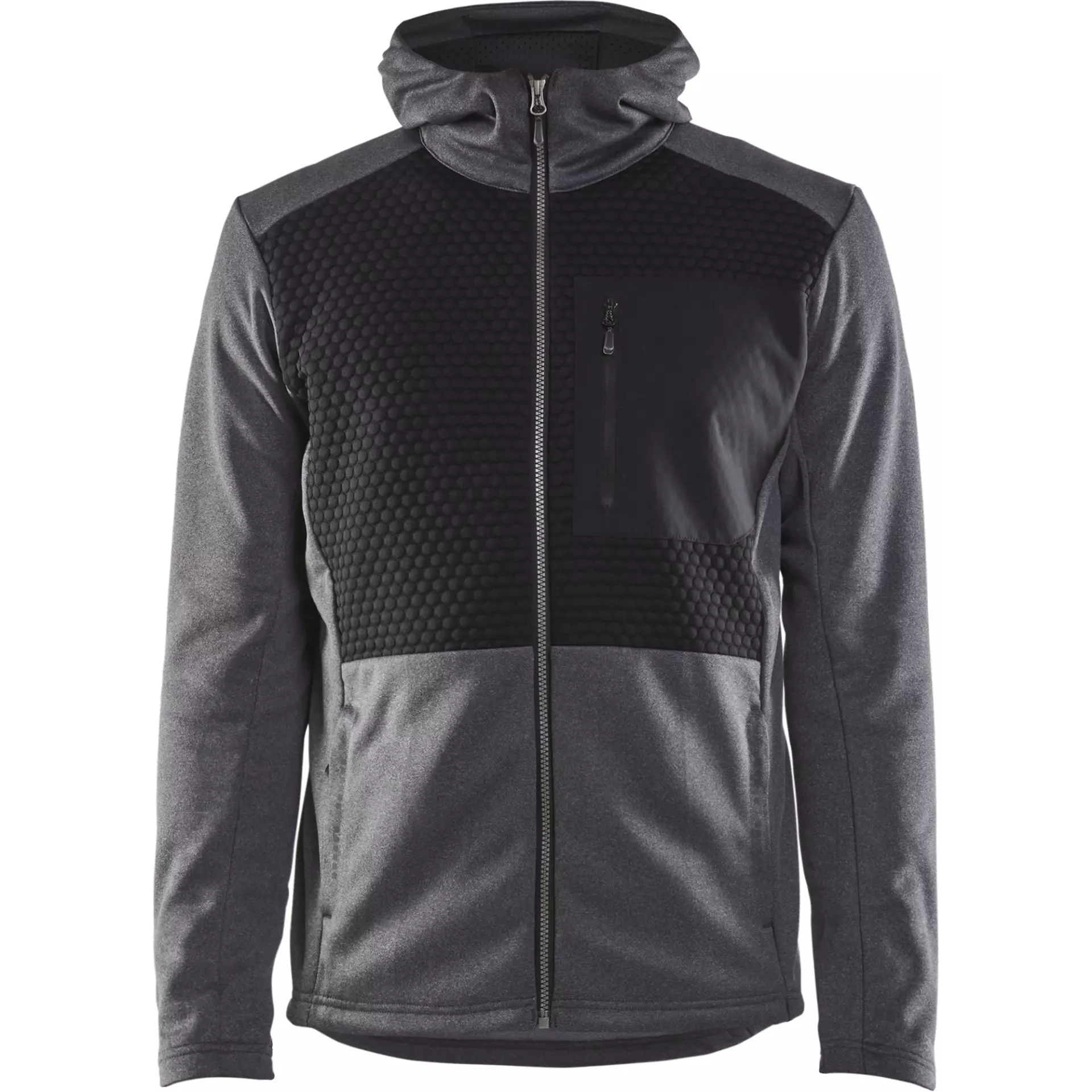 Blåkläder 354025339991, Zip Hoodie, Black/Melange