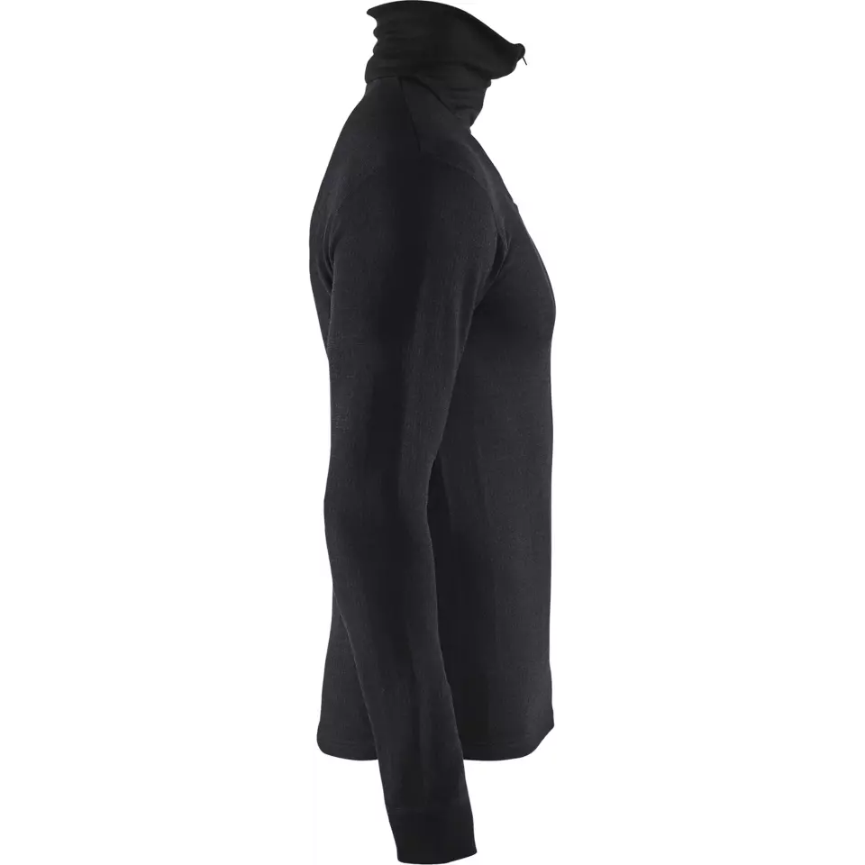 Blåkläder 489417069900, XWARM Base Layer Shirt, 70% Merino Wool, Black, image 2, gallery thumbnail