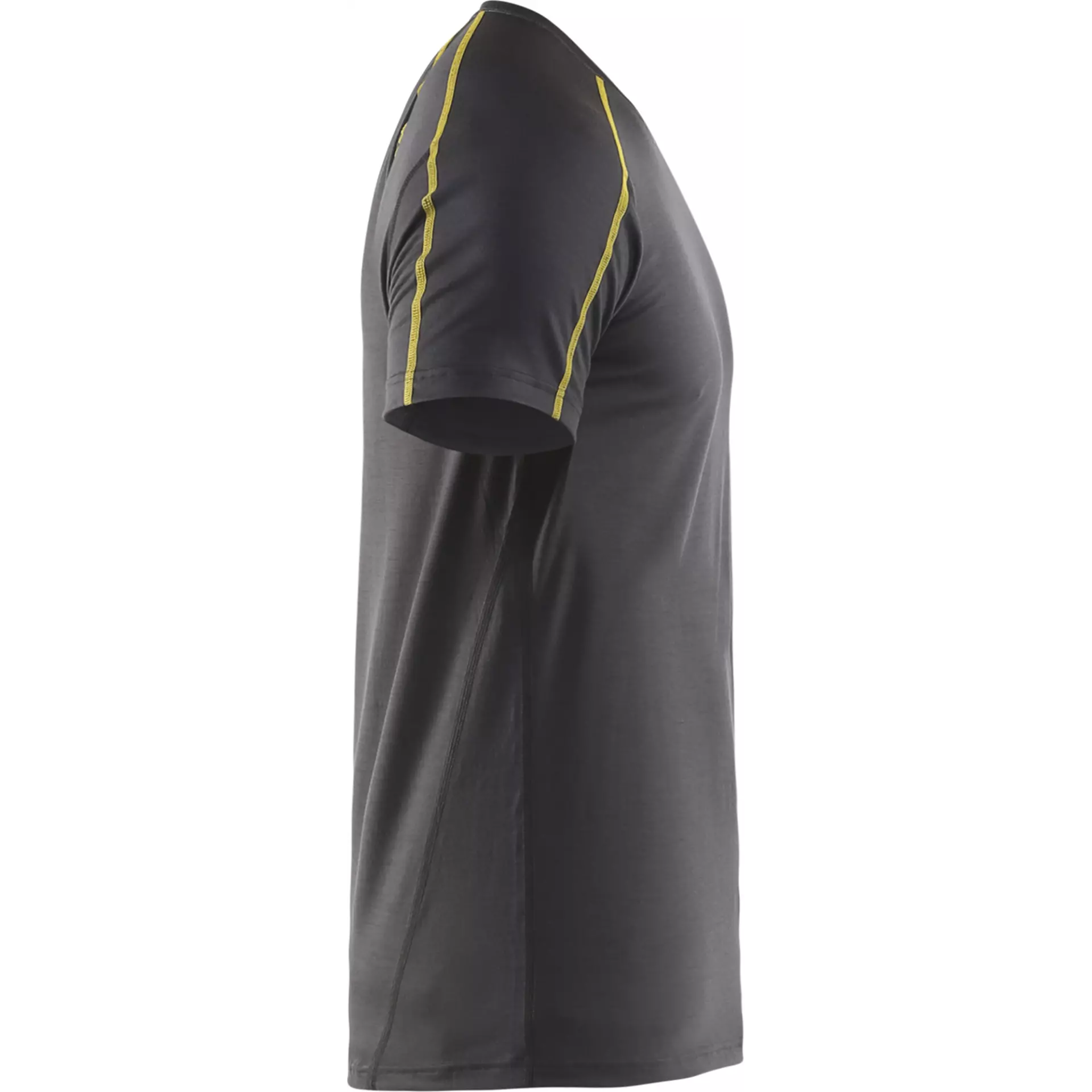 Blåkläder 479817349835, XLIGHT Short-Sleeved Base Layer Shirt, 100% Merino Wool, Dark Gray/Yellow, image 2