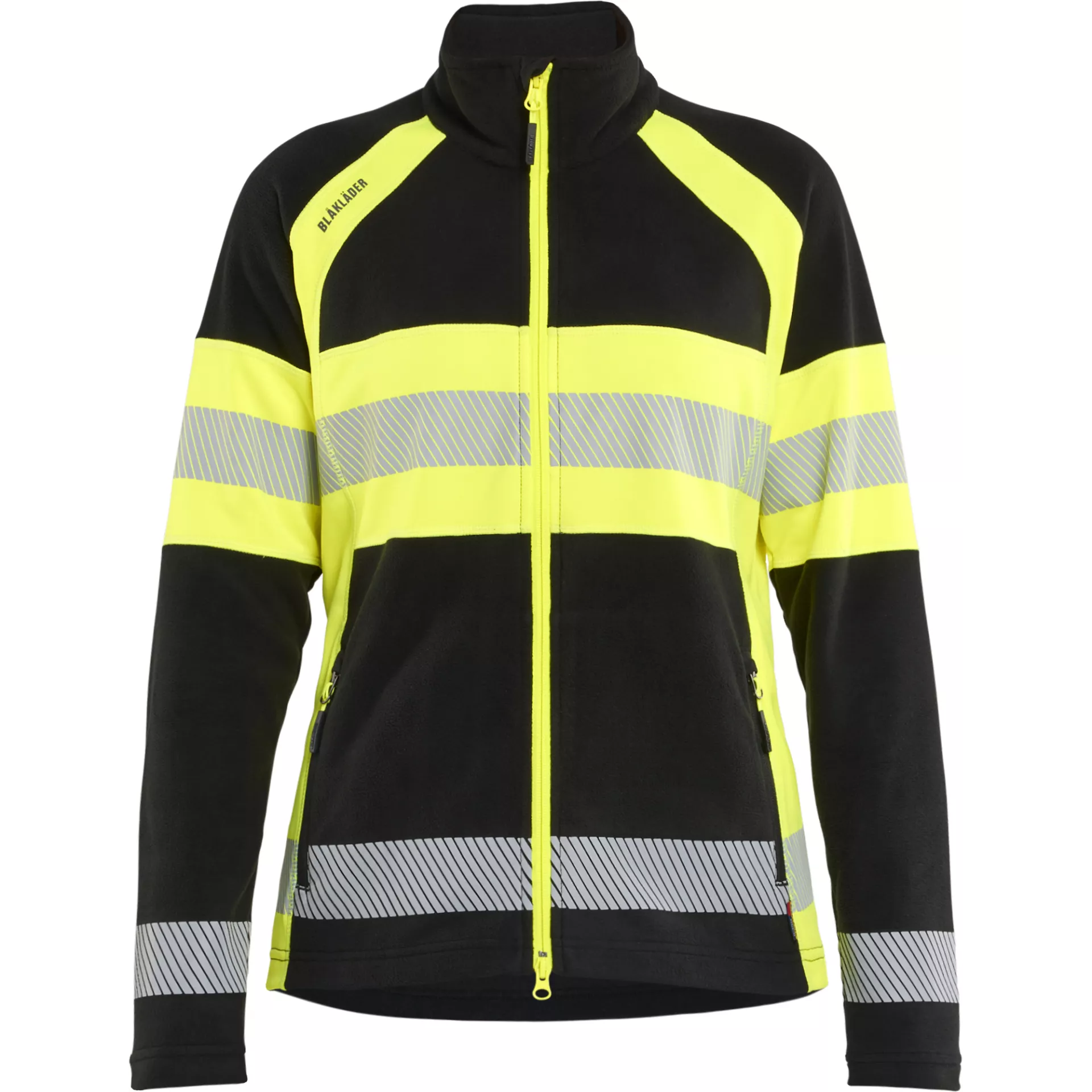 Blåkläder 471810109933, Women's Microfleece, Black/Hi-Vis Yellow