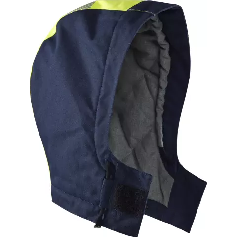 Blåkläder Multinorm-talvihuppu luontaisella palosuojalla, tummansininen/keltainen