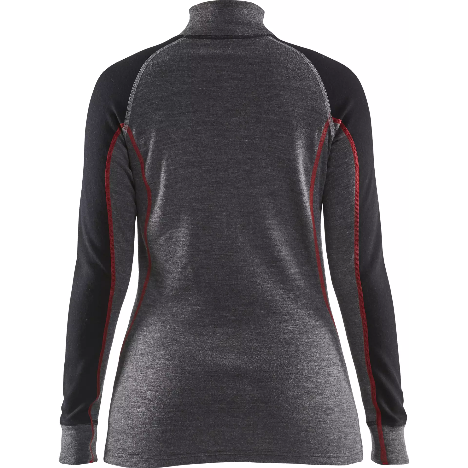 Blåkläder 729917369699, XWARM Women's Long Sleeve Base Layer Shirt with Zip, 100% Merino Wool, Gray/Black, image 4
