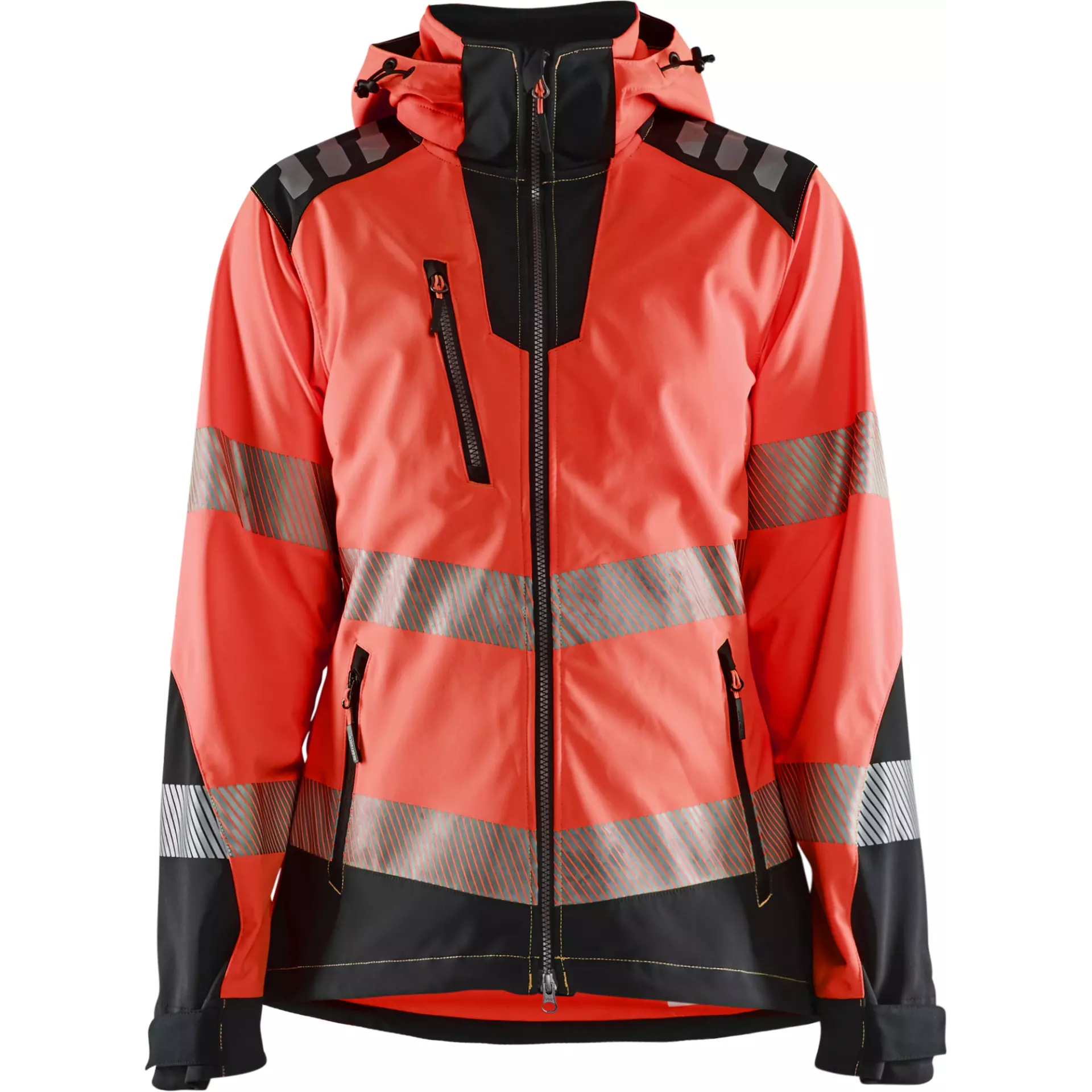 Blåkläder 479125135599, Damen High-Vis Softshelljacke, Leuchtrot/Schwarz