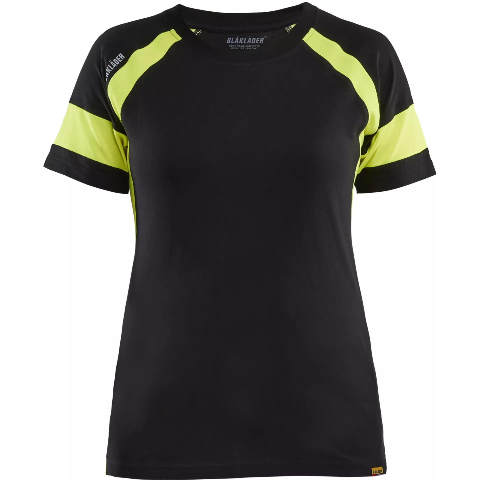 Blåkläder 352410309933, Damen T-Shirt, Schwarz/High Vis Gelb