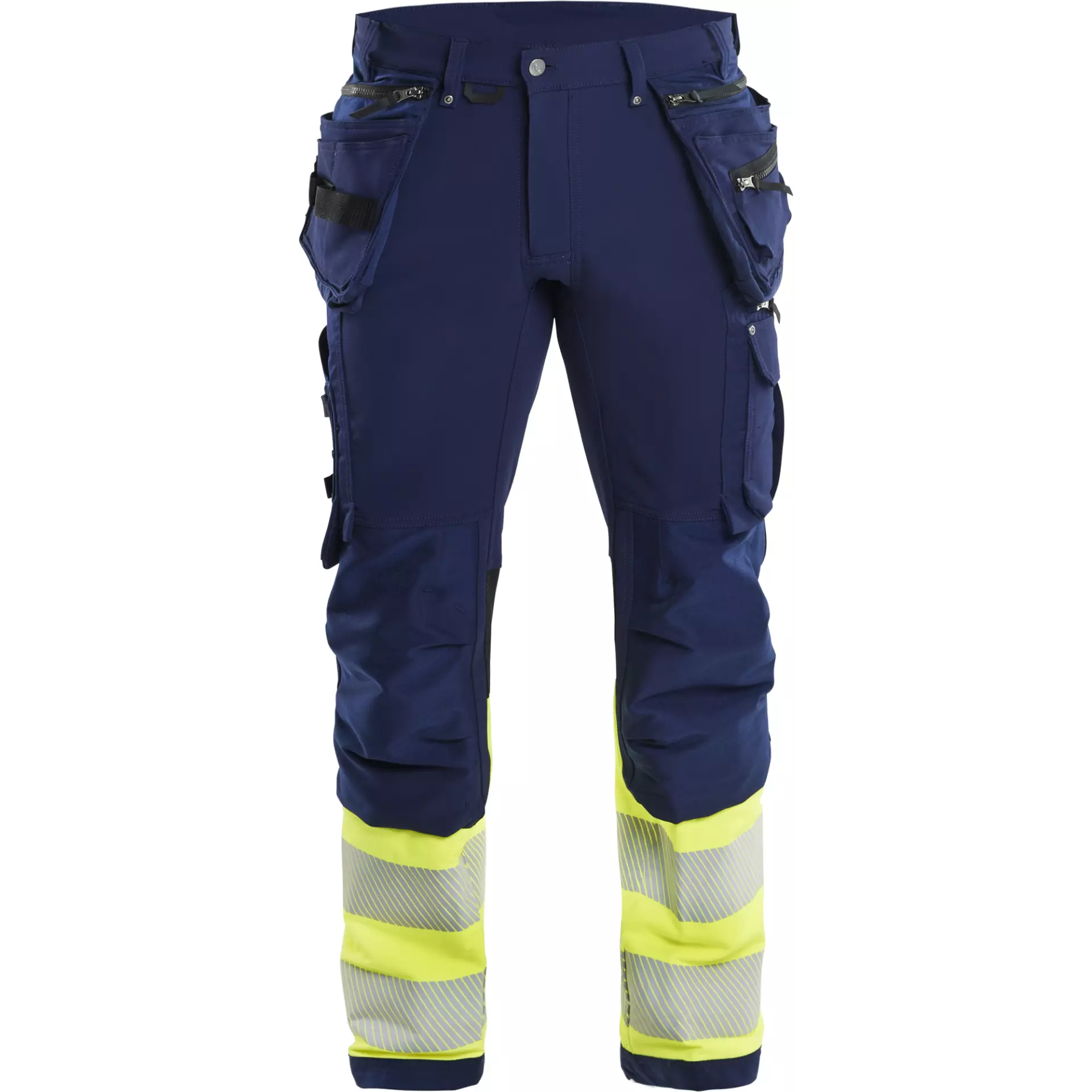 Blåkläder 199316428933, High-Vis Holster Pocket Trousers, 4-Way Stretch, Navy/High-Vis Yellow