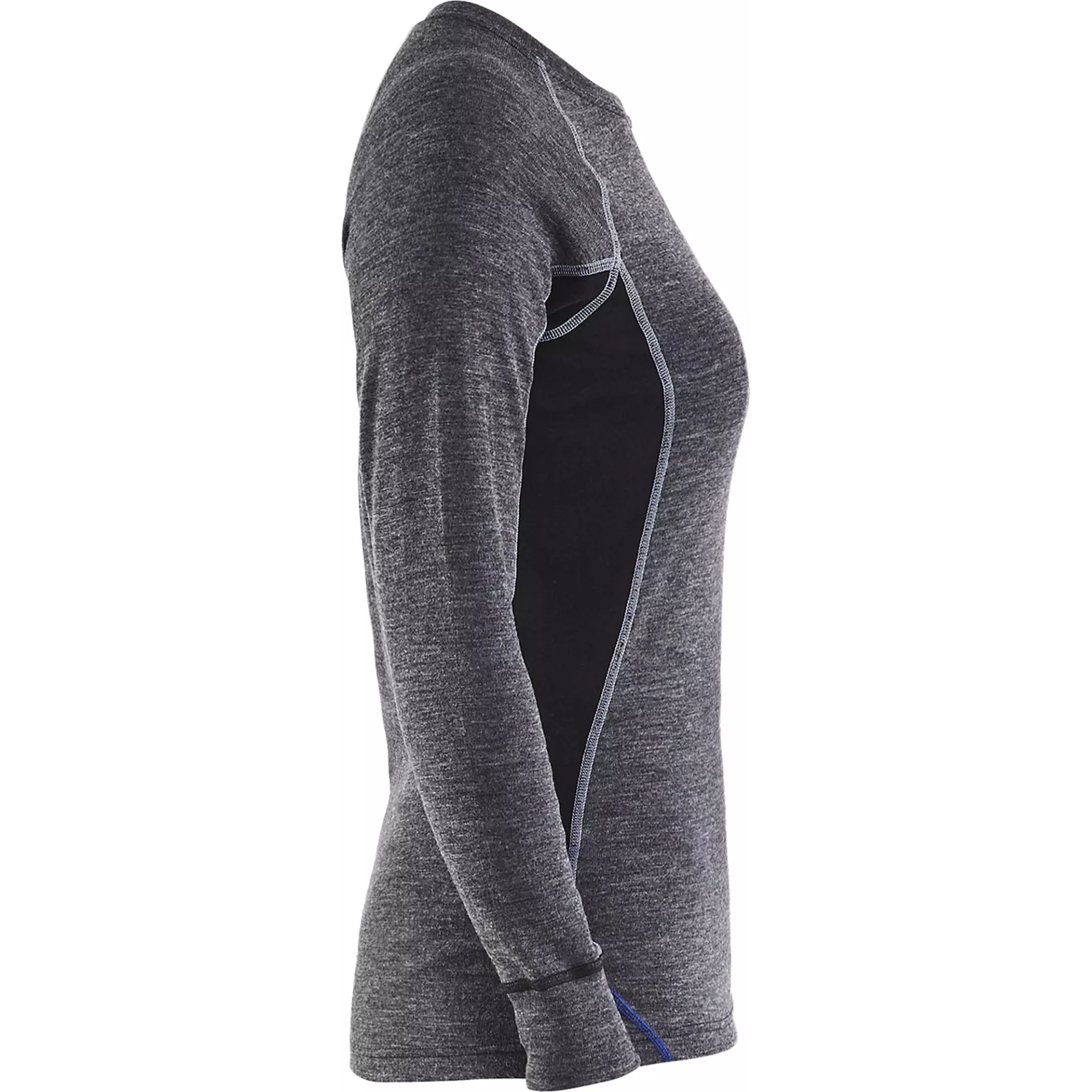 Blåkläder 720017329699, WARM Women's Long-Sleeved Base Layer Shirt, 100% Merino Wool, Gray/Black, image 2