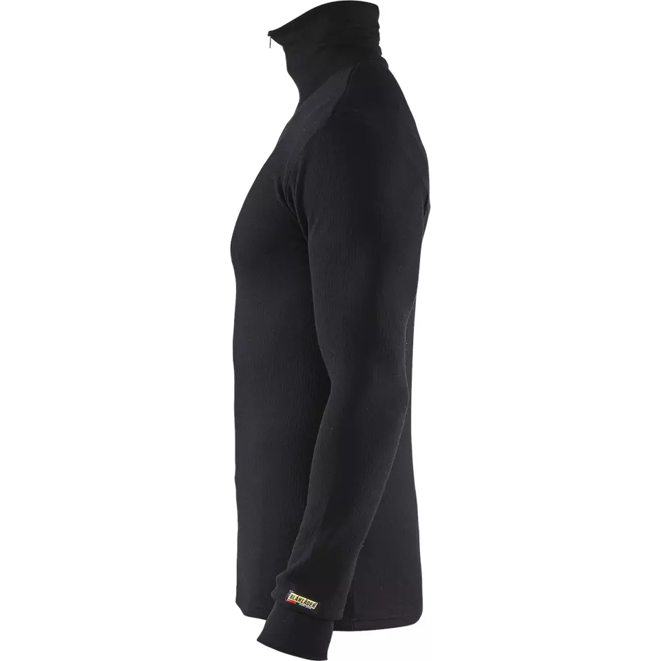 Blåkläder 489117059900, WARM Base Layer Shirt With Zip, 50% Merino Wool, Black, image 3, gallery thumbnail