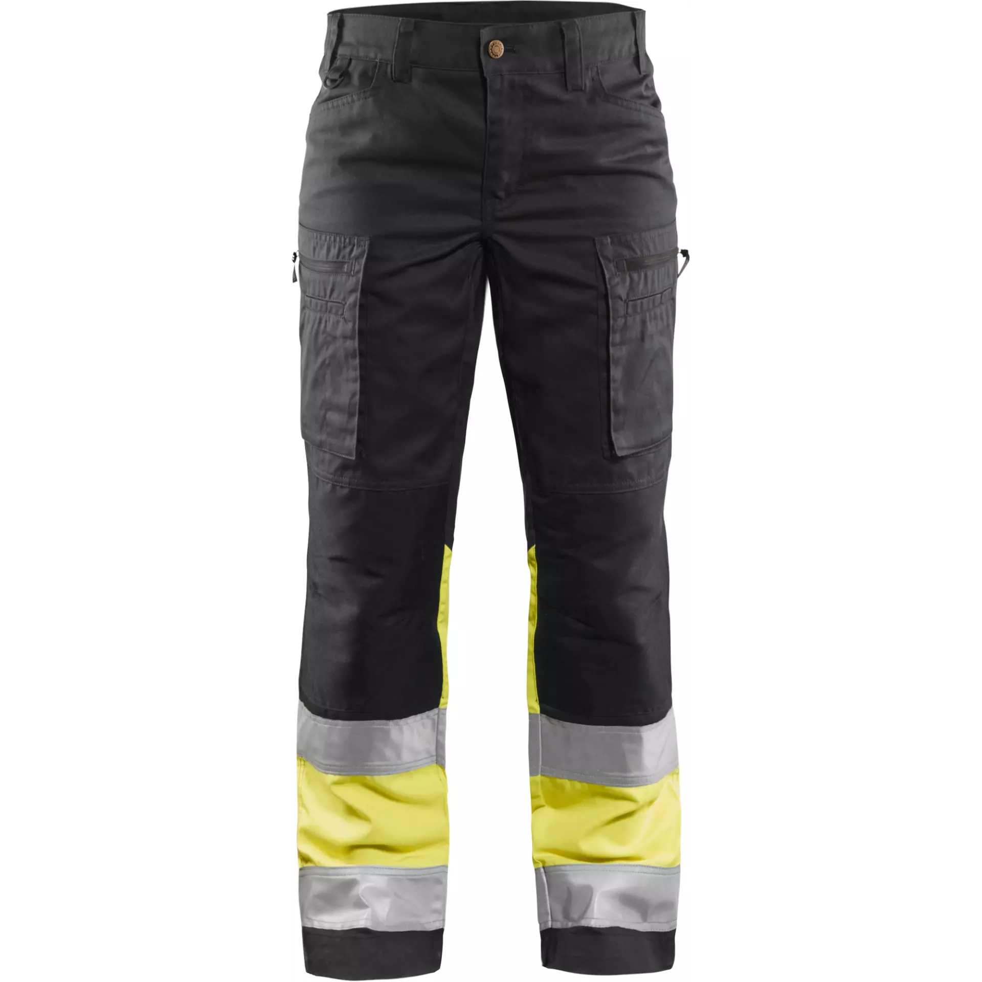 Blåkläder 716118119933, Women's High-Vis Stretch Pants, Black/High-Vis Yellow, image 1