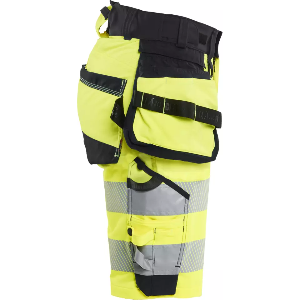 Blåkläder 702016483399, Women's High-Vis Work Shorts, 4-Way Stretch, Hi-Vis Yellow/Black, image 2, gallery thumbnail