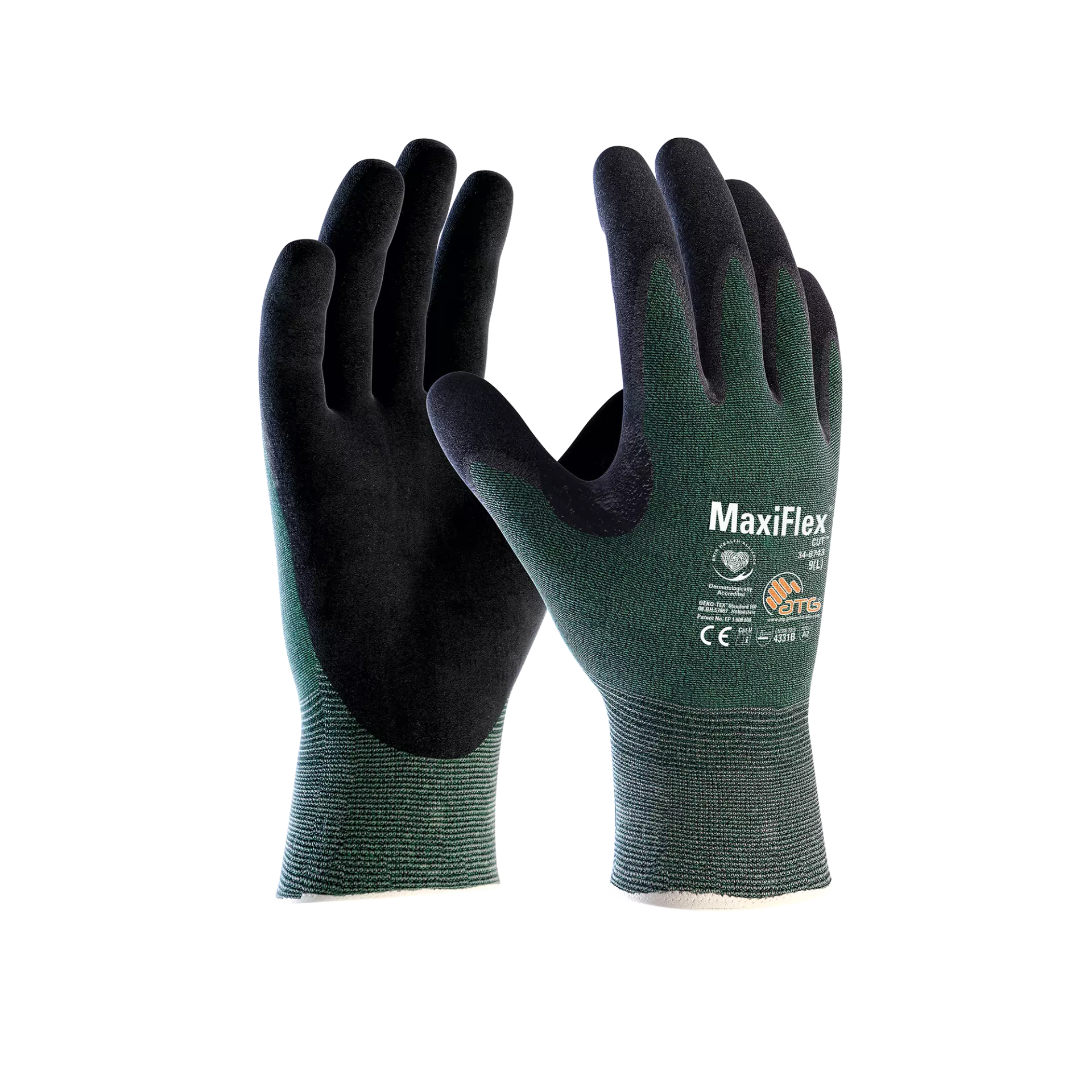 ATG 1000303301, MaxiFlex Cut 3B HT Gloves, Dark Green