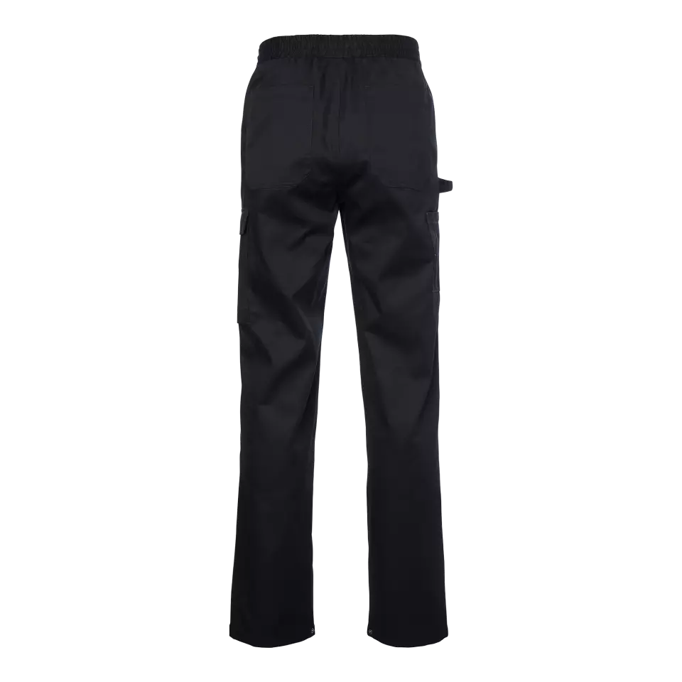 South West 1001776001, Emir Chefs Trousers Elastic Waist, Black, image 2, gallery thumbnail
