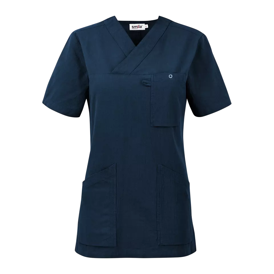 South West 1000426403, Carin Arbeitsbluse Kurzarm, Marine, image 1, gallery thumbnail