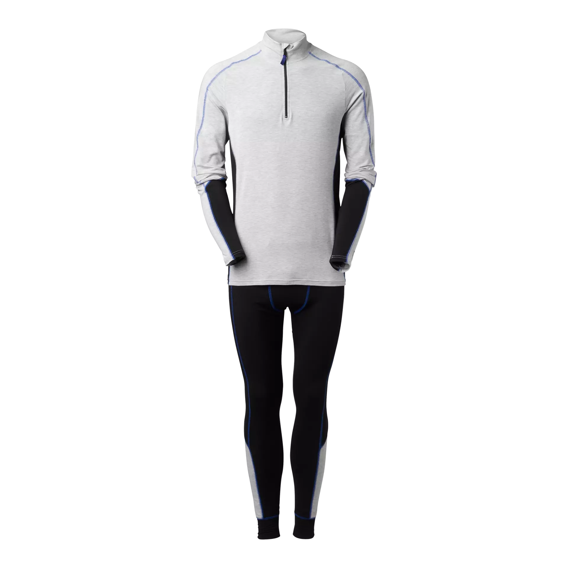 South West 1000399041, Whistler Underwear Set Zip-Neck, Grey Melange, image 1