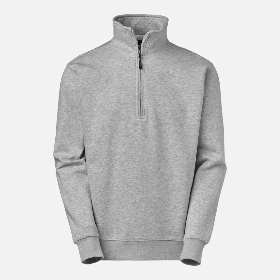 South West 1000223041, Stewart Work Sweatshirt Half-Zip, Grey Melange, image 1, gallery thumbnail