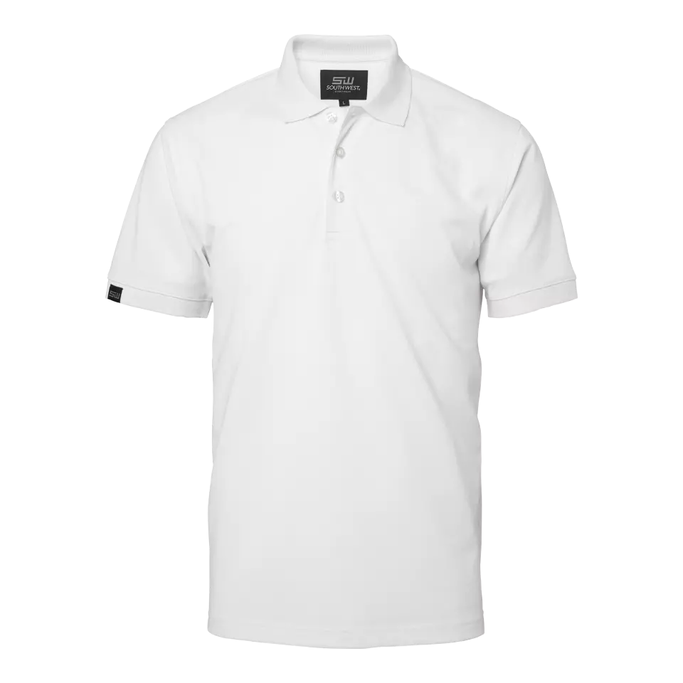 South West 1000215101, Weston Men's Polo Shirt, White, image 1, gallery thumbnail
