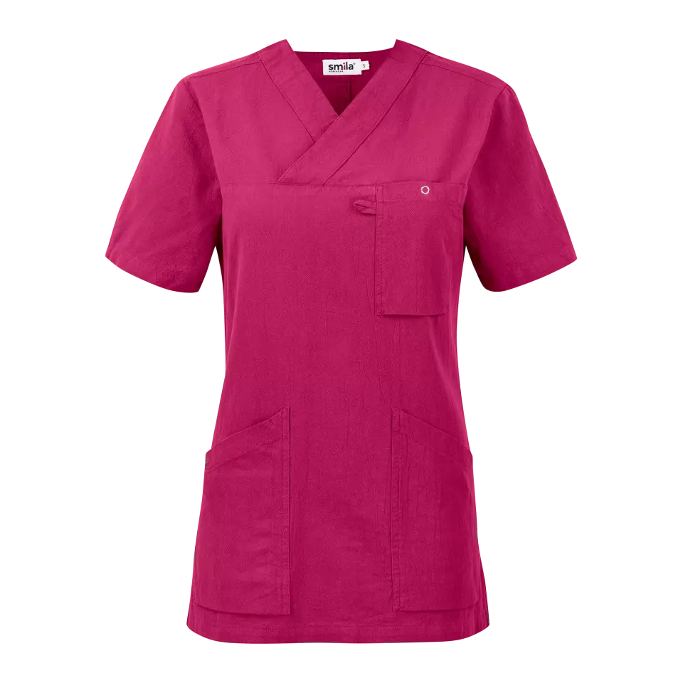 South West 1000426619, Carin Work Blouse Short Sleeve, Fuchsia, image 1, gallery thumbnail