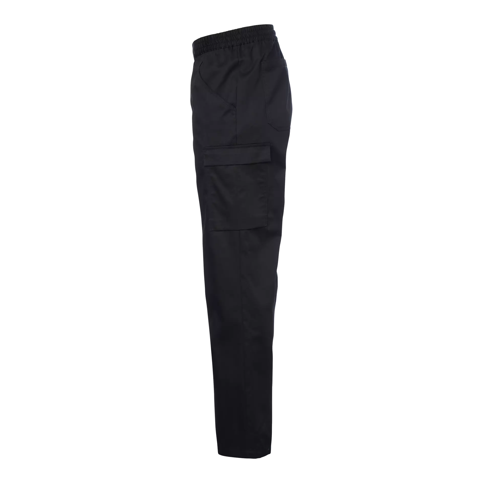 South West 1001776001, Emir Chefs Trousers Elastic Waist, Black, image 4