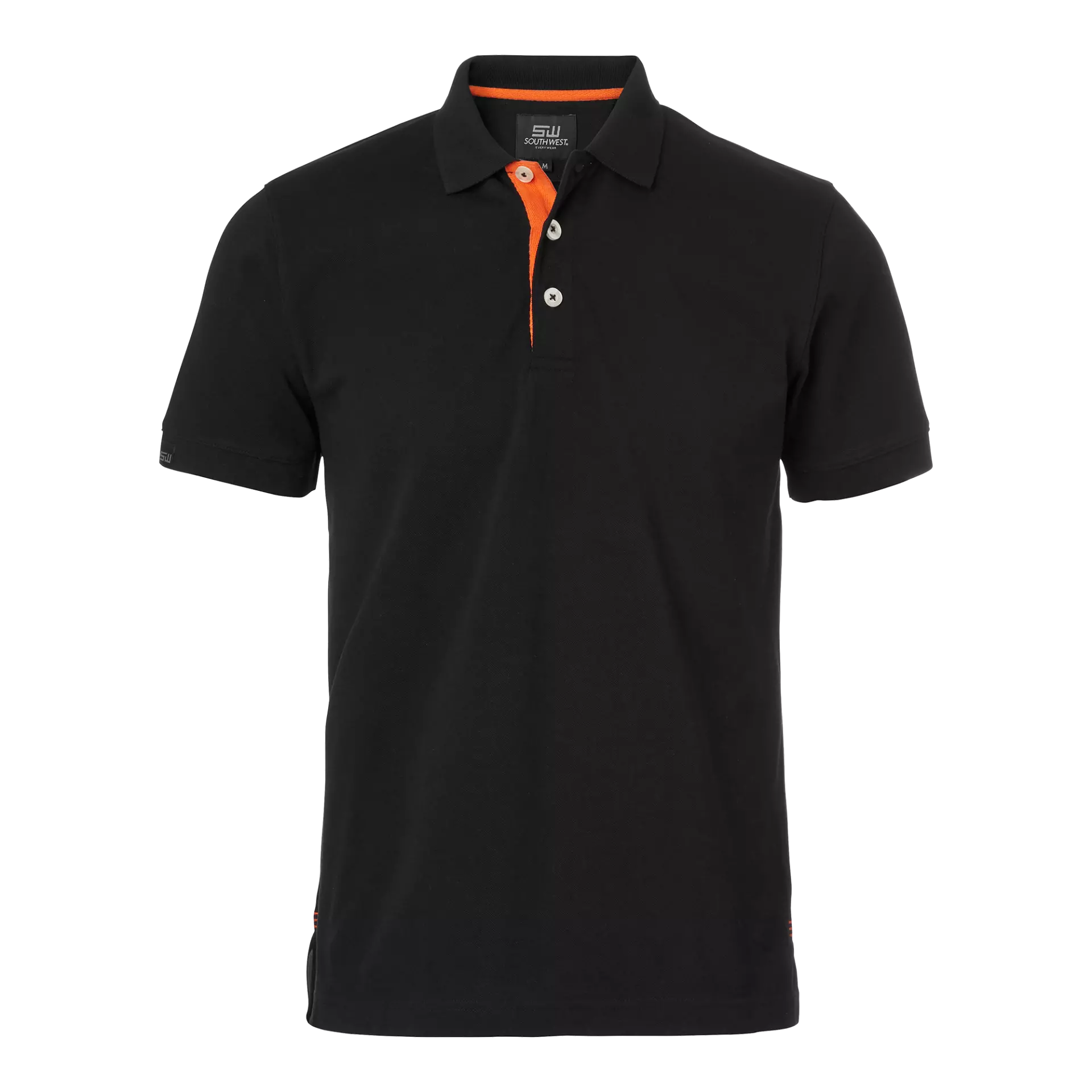 South West 1000213916, Weston Herren Poloshirt, Schwarz/Orange, image 1