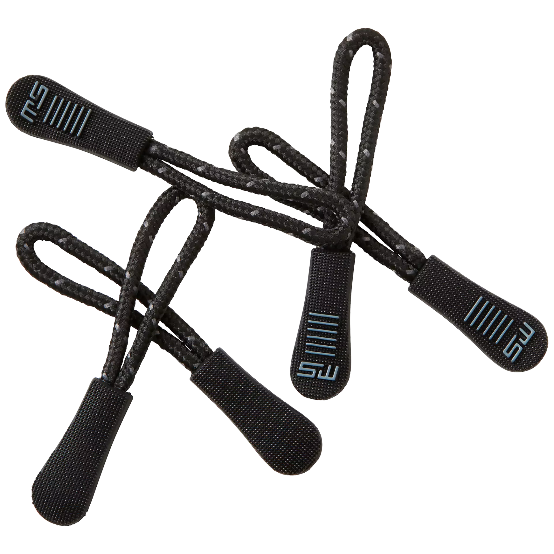 South West 1000954919, Zip Puller 5-Pack, Black/Reflective, image 1